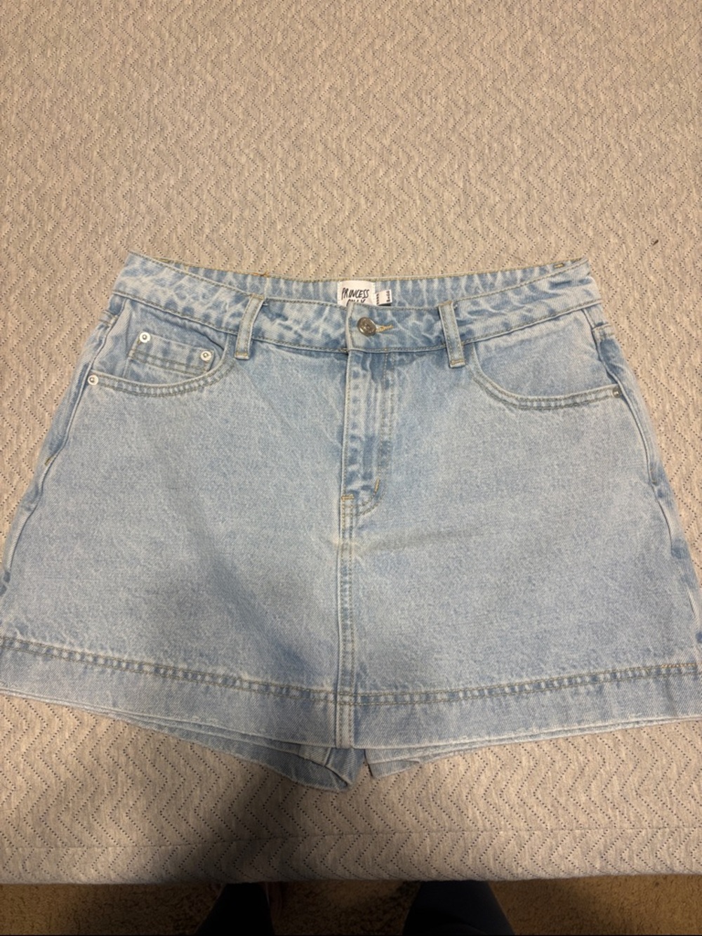 Princess Polly Light Blue Denim Mini Skort